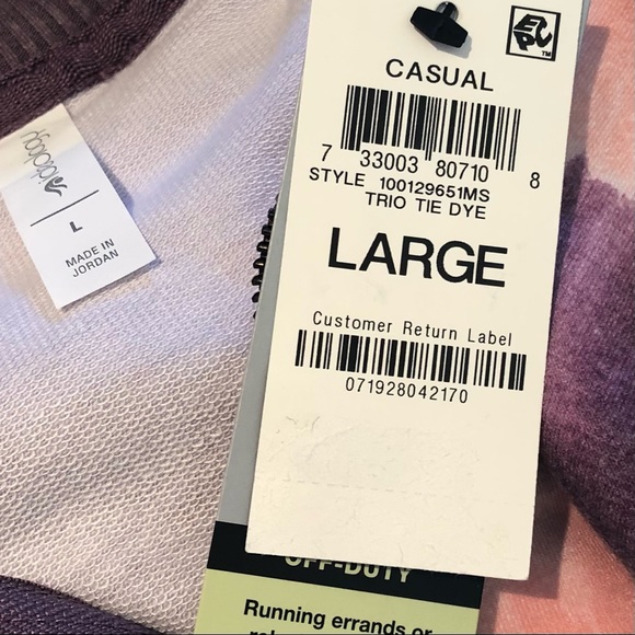 Ideology Performance Cropped Tie-Dye Sweat shirt w/ Zipper  Sz L - Picture 7 of 8